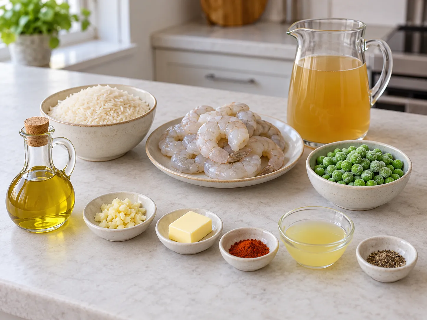 Garlic Shrimp and Pea Rice