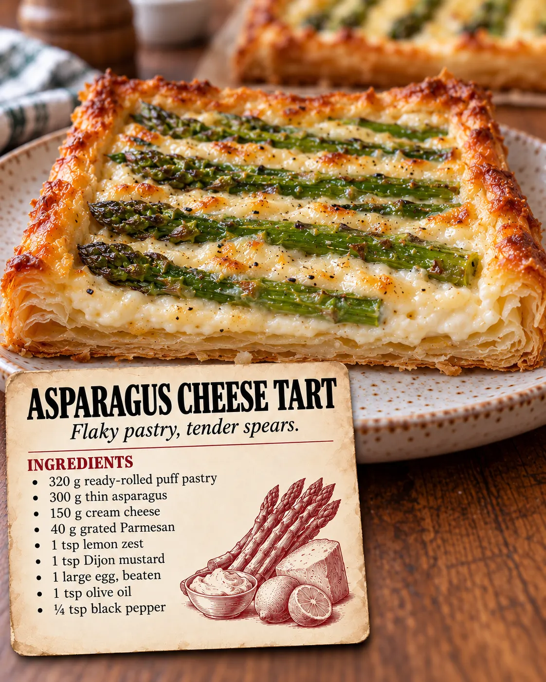 Asparagus Cream Cheese Puff Tart