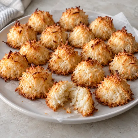 Golden Vanilla Coconut Macaroons