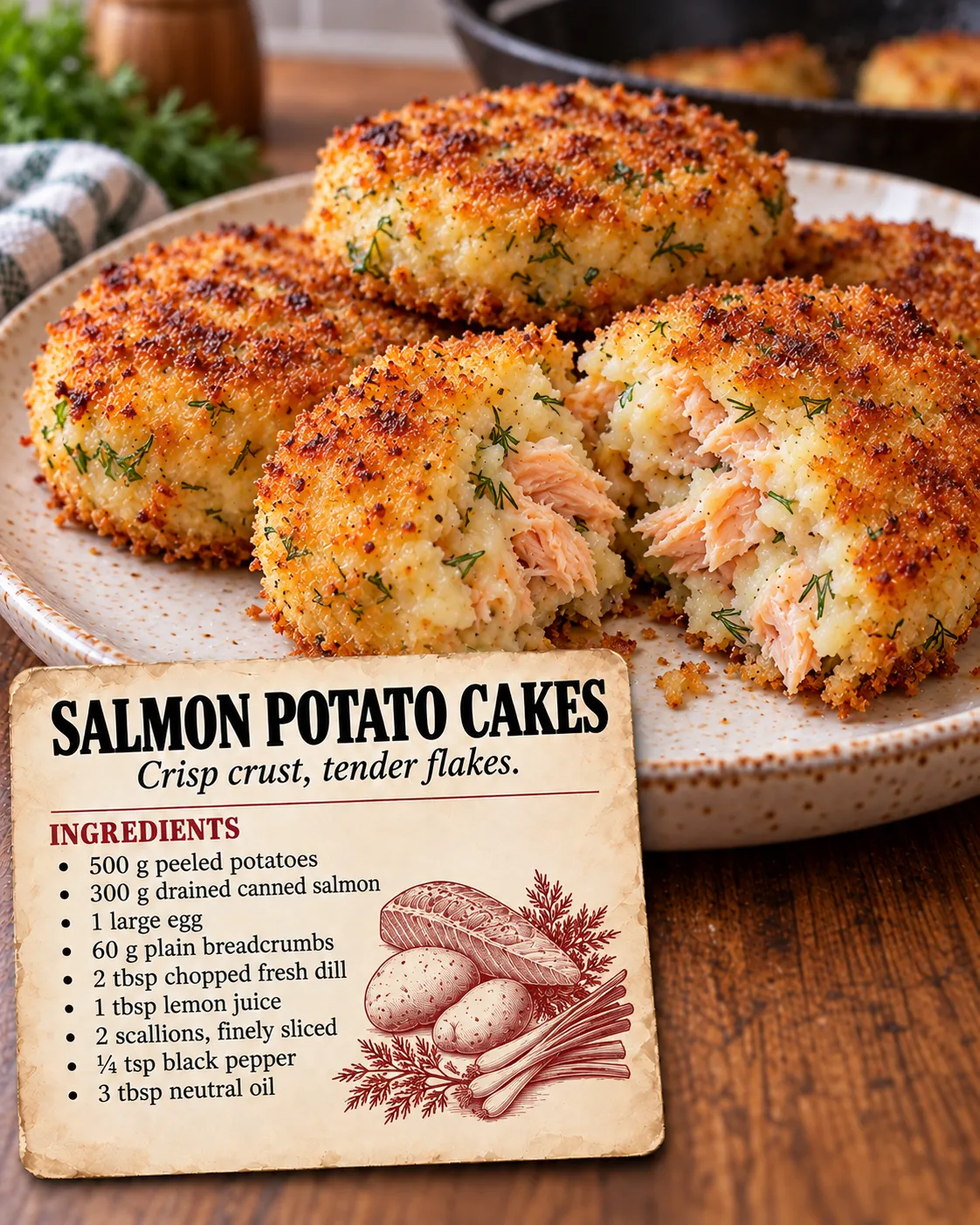 Salmon Potato Cakes with Dill