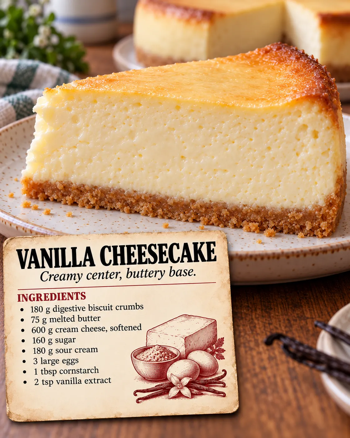 Vanilla Sour Cream Cheesecake