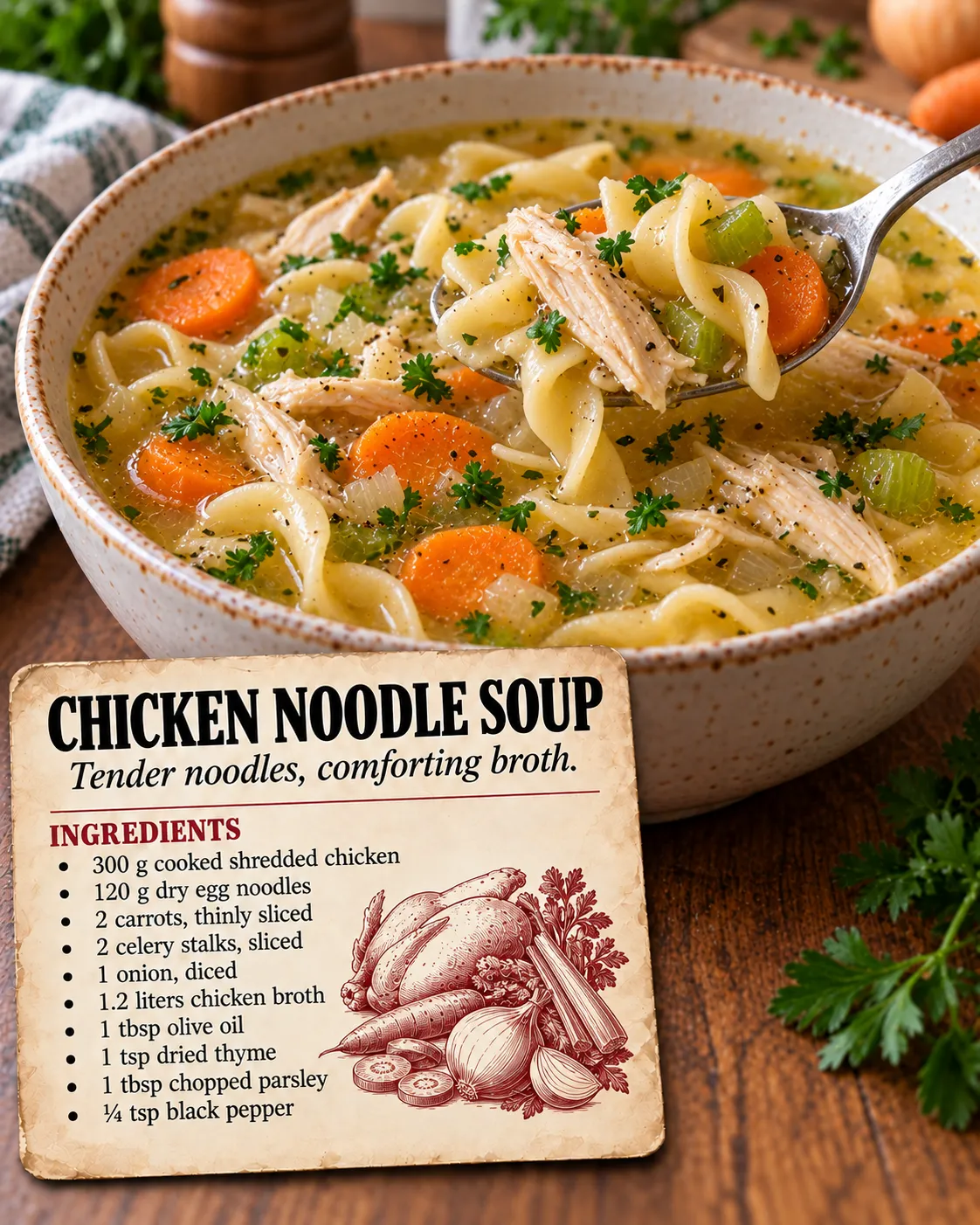 Chicken Noodle Soup with Carrots