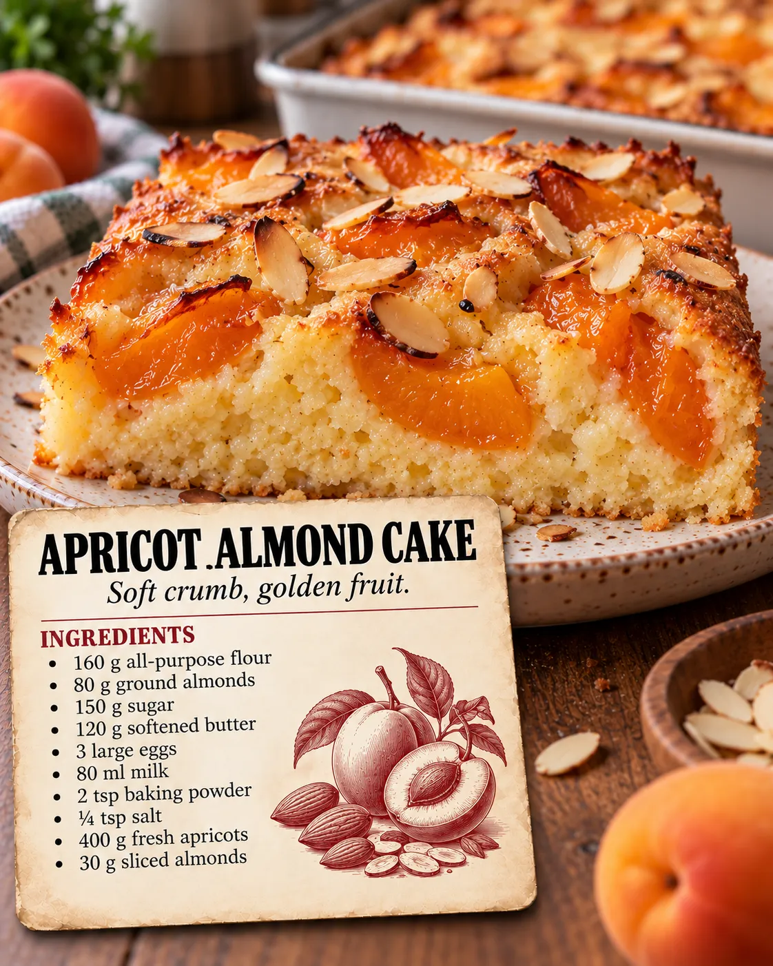 Apricot Almond Tray Cake