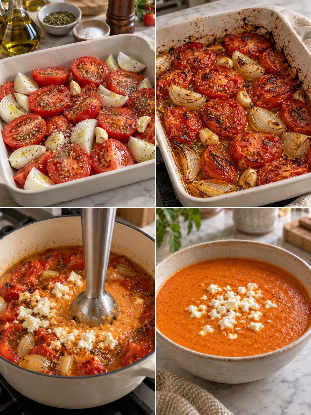 Roasted Tomato Feta Soup