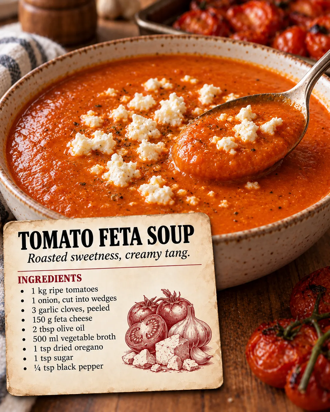 Roasted Tomato Feta Soup