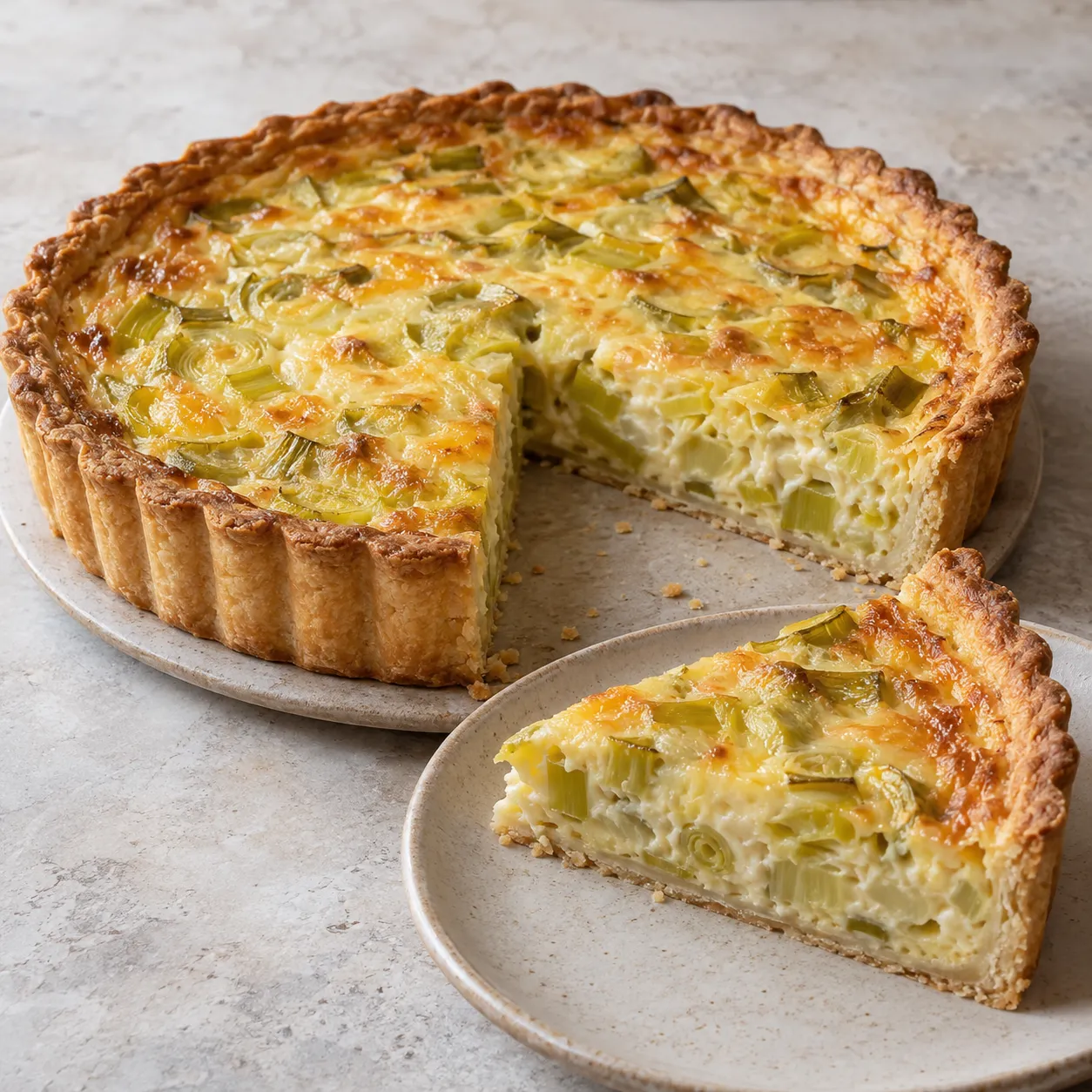 Leek Cheddar Quiche