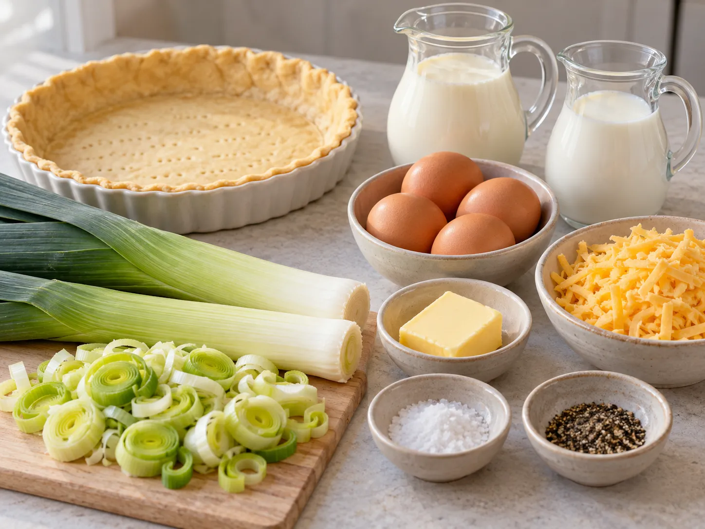 Leek Cheddar Quiche