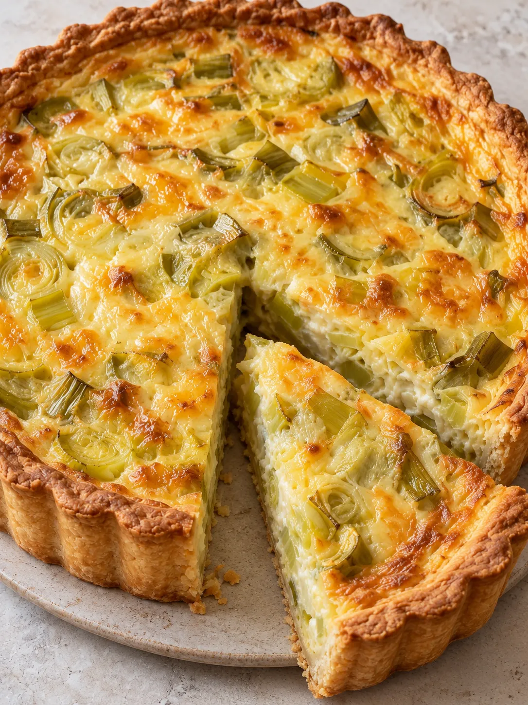 Leek Cheddar Quiche