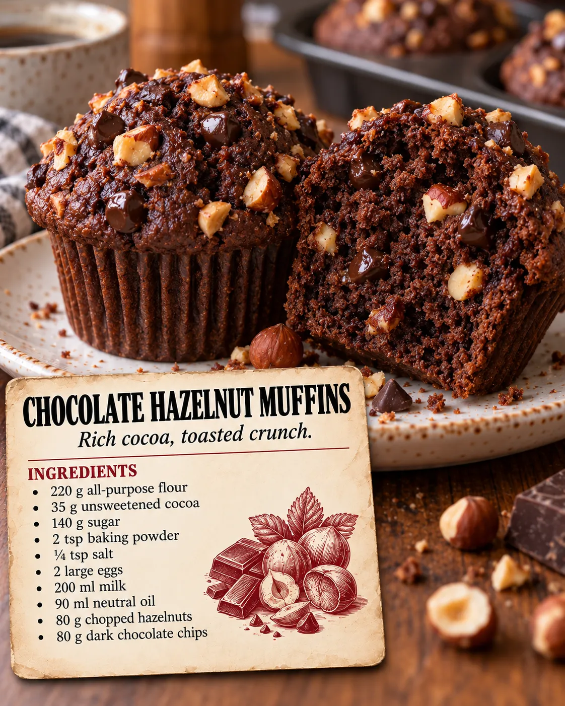 Chocolate Hazelnut Muffins