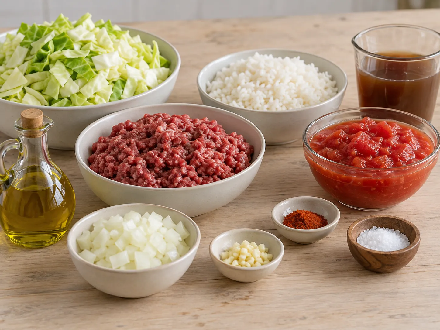 Cabbage Beef Rice Bake