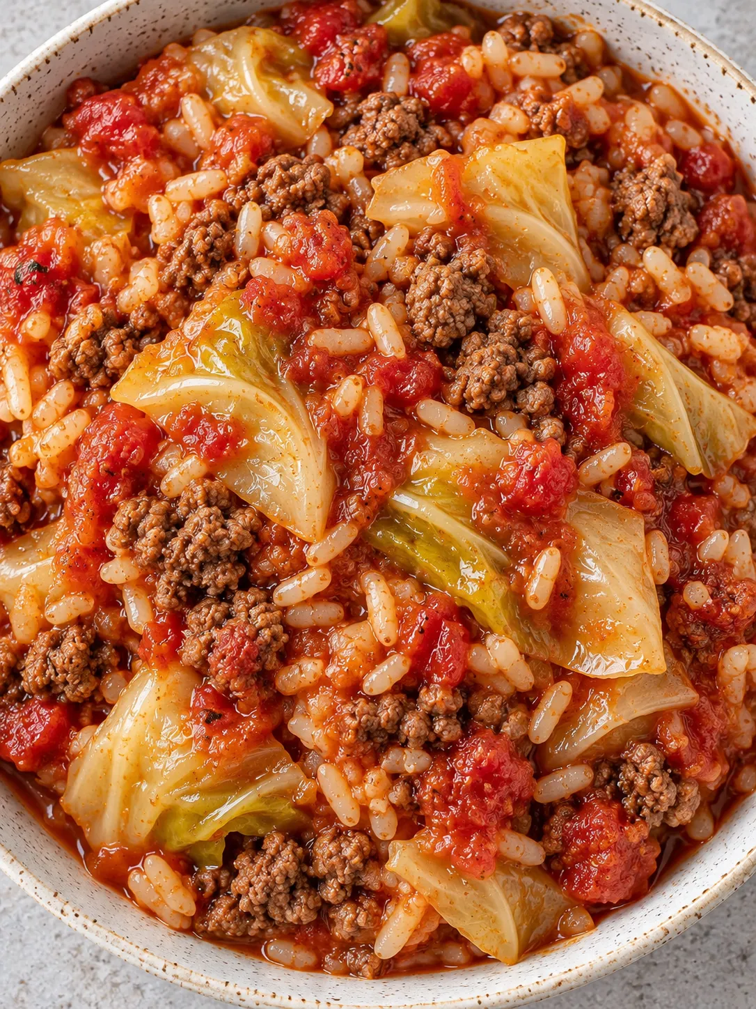 Cabbage Beef Rice Bake