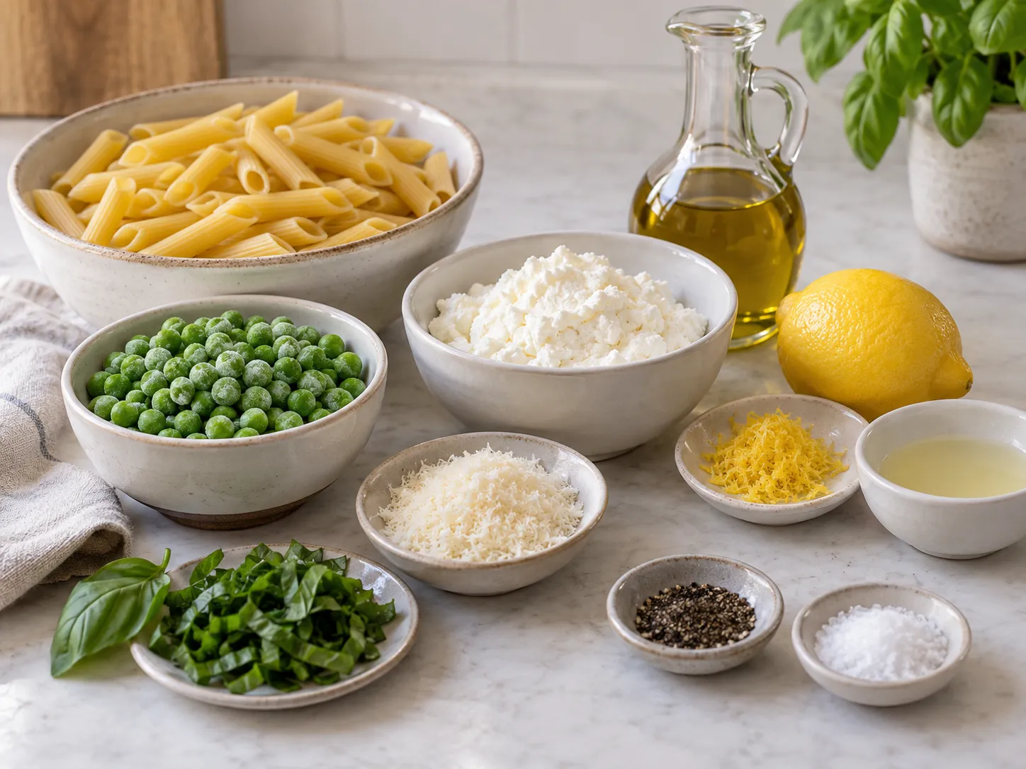 Lemon Pea Ricotta Pasta