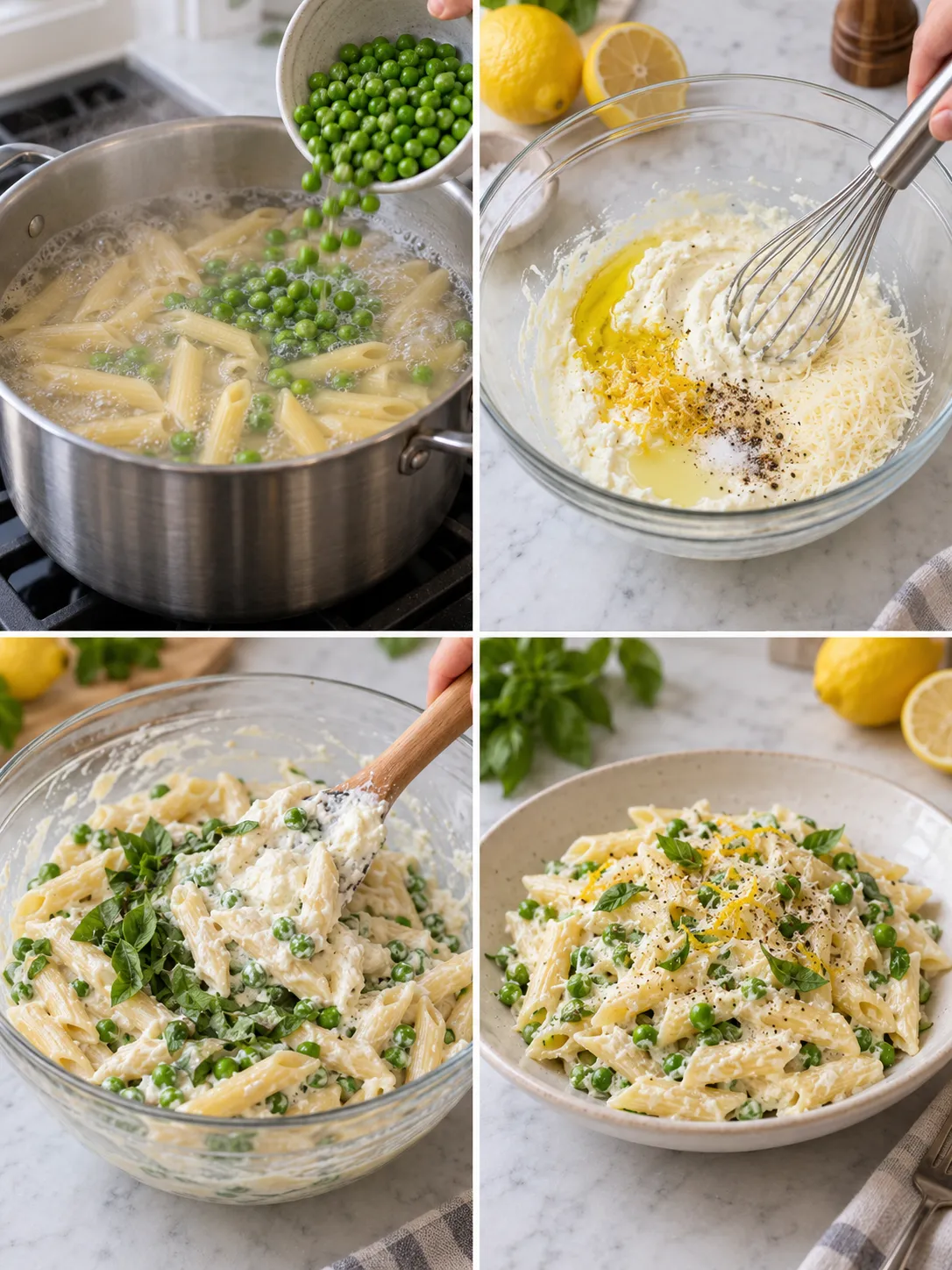 Lemon Pea Ricotta Pasta