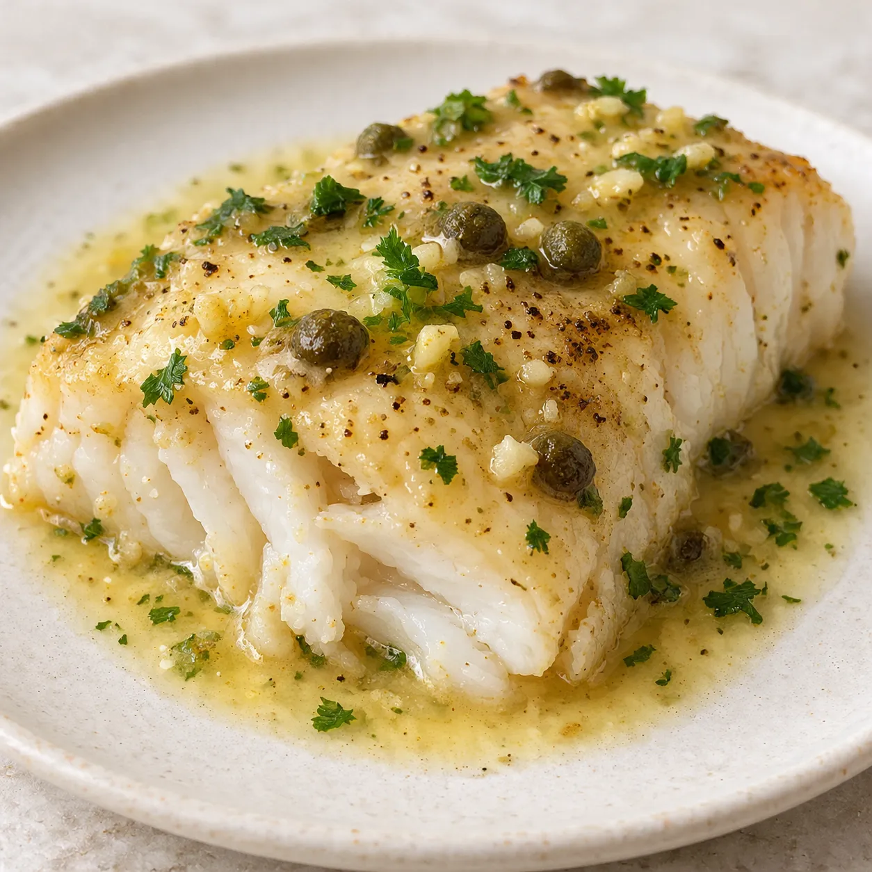 Lemon Caper Baked Cod