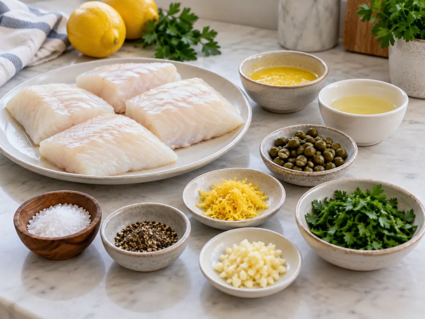 Lemon Caper Baked Cod