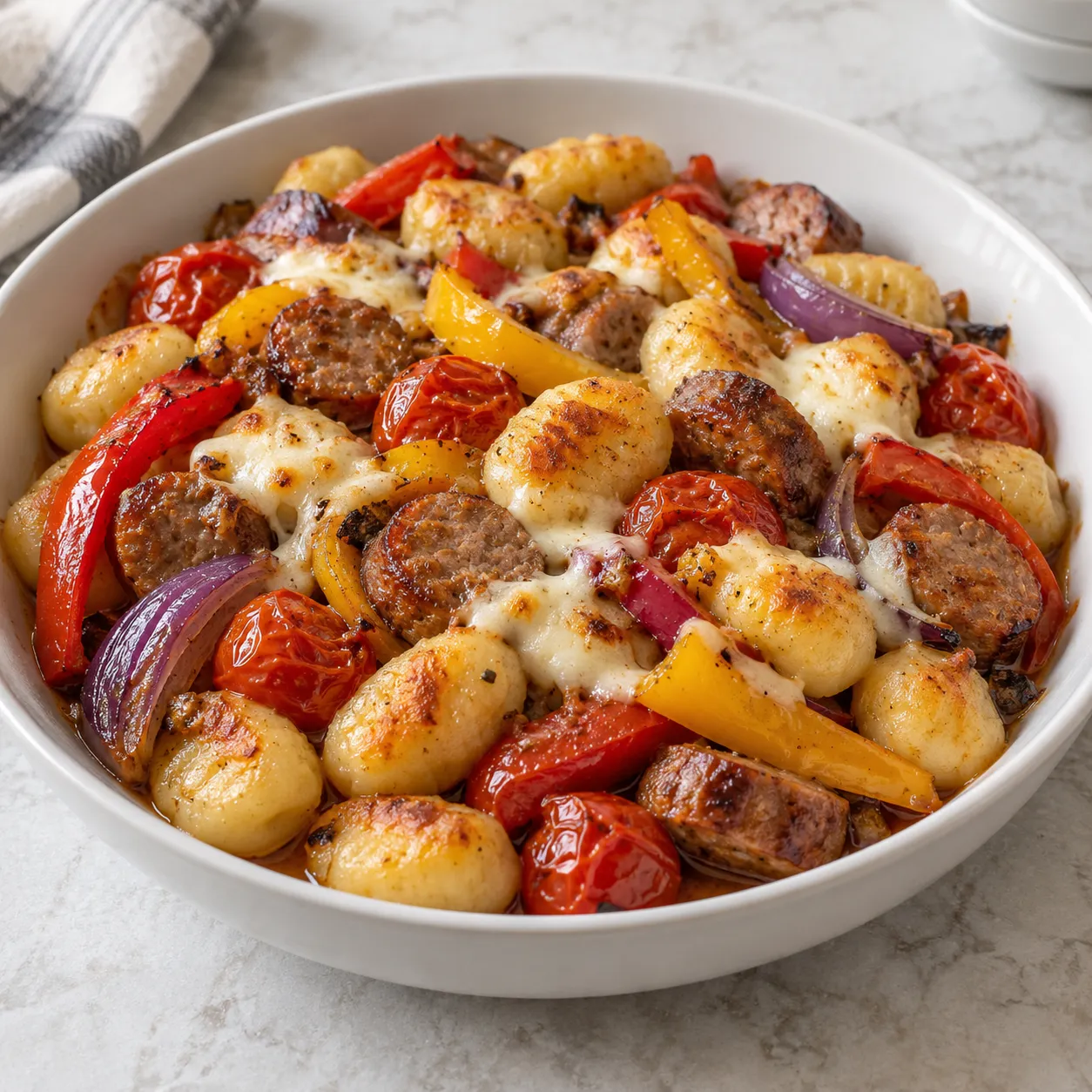 Sheet Pan Sausage Gnocchi with Peppers
