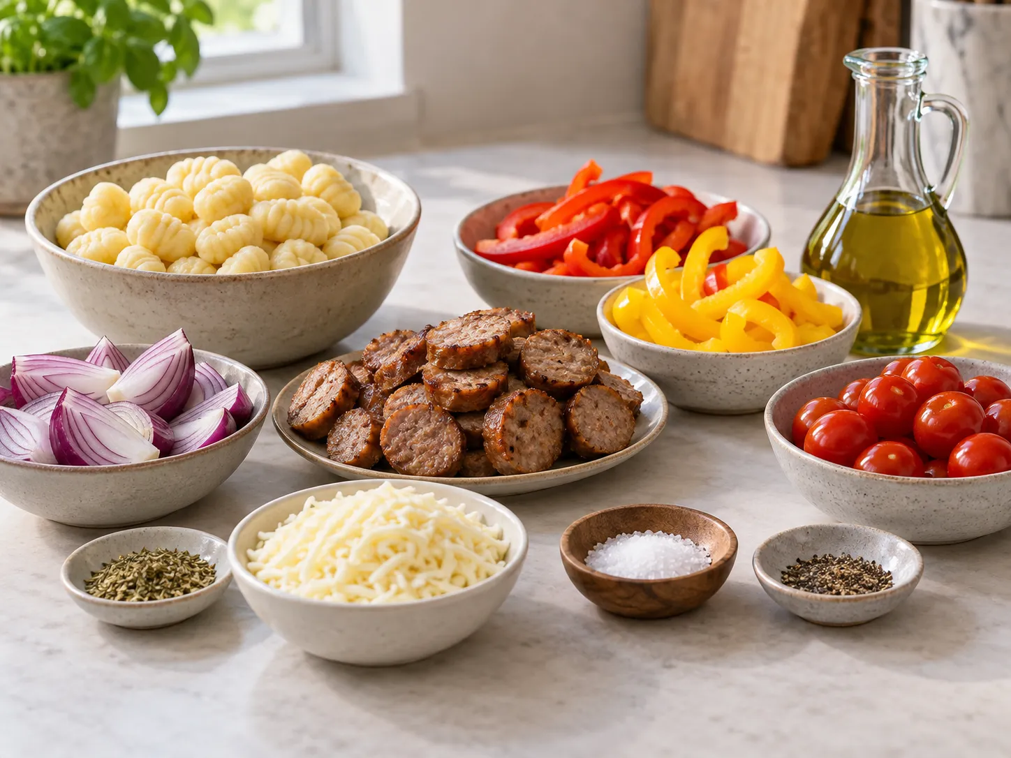 Sheet Pan Sausage Gnocchi with Peppers
