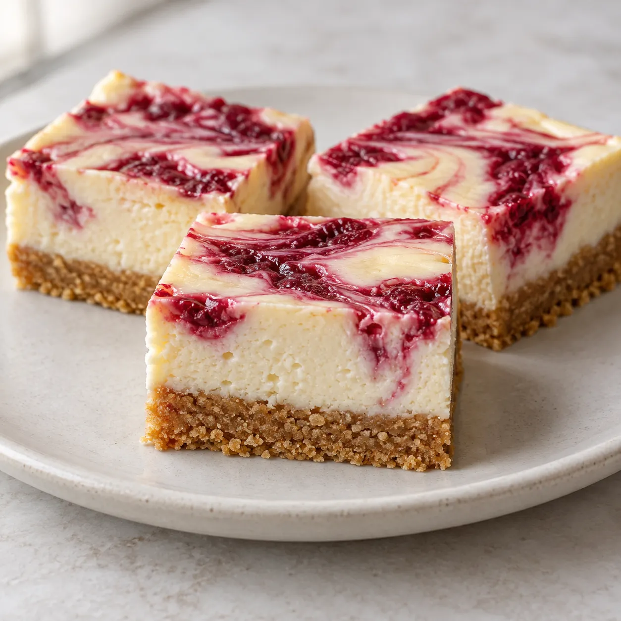 Raspberry White Chocolate Cheesecake Squares