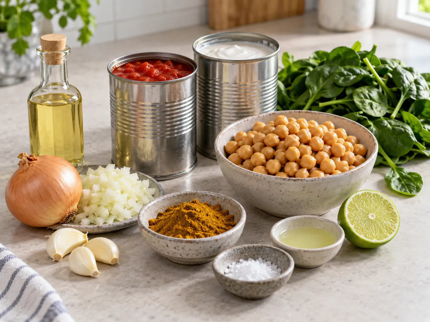 Chickpea Spinach Coconut Curry
