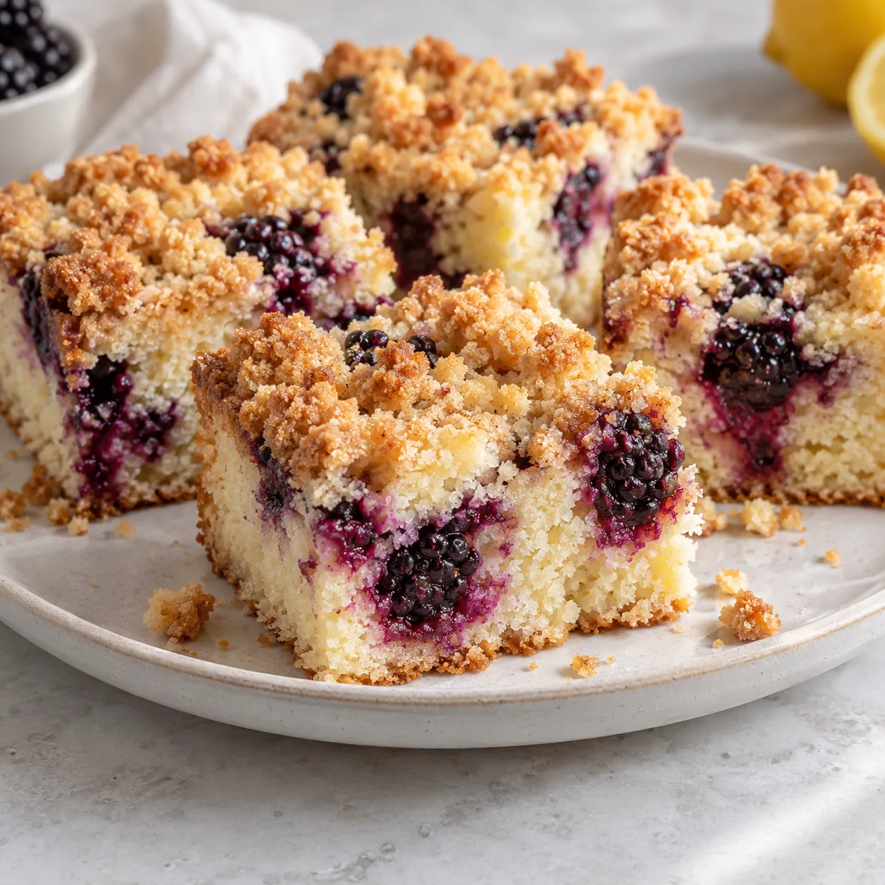 Blackberry Lemon Crumble Cake