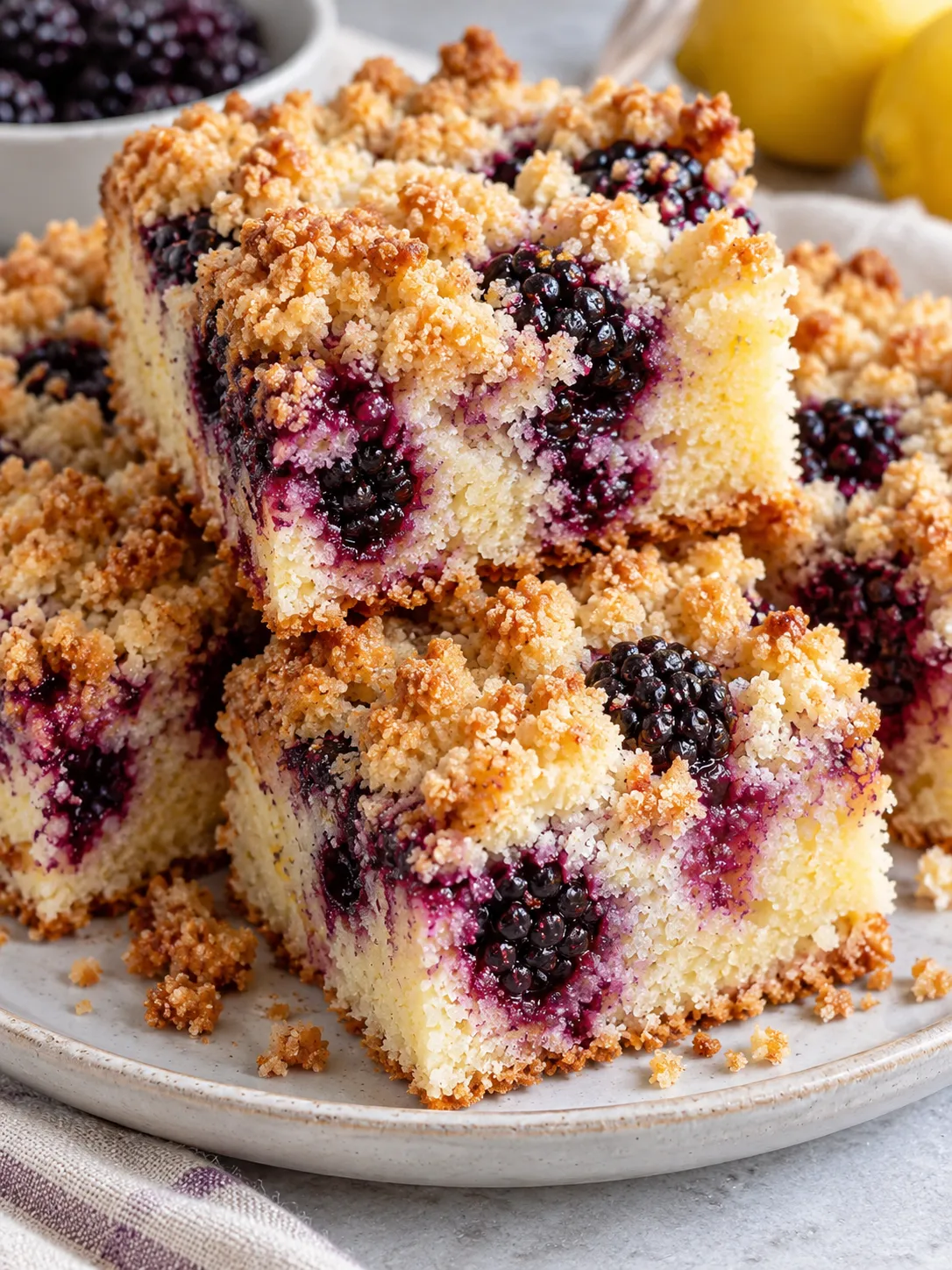 Blackberry Lemon Crumble Cake
