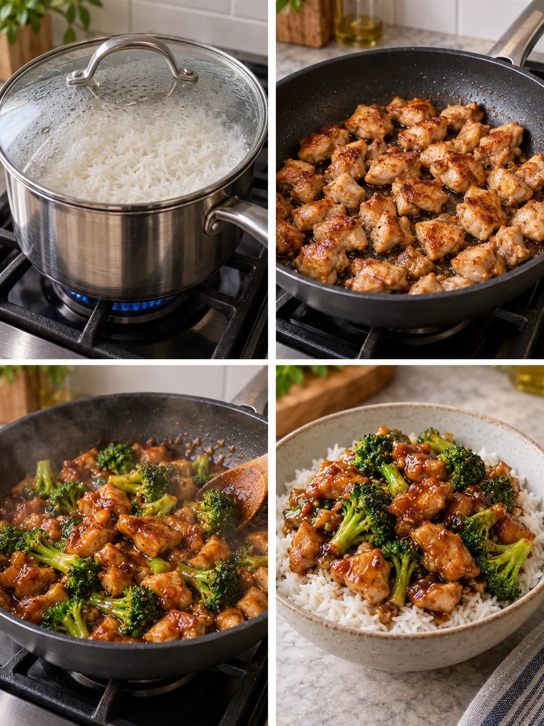 Honey Soy Chicken and Broccoli Rice Bowls
