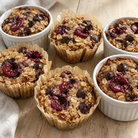 Baked Cherry Chocolate Oat Cups