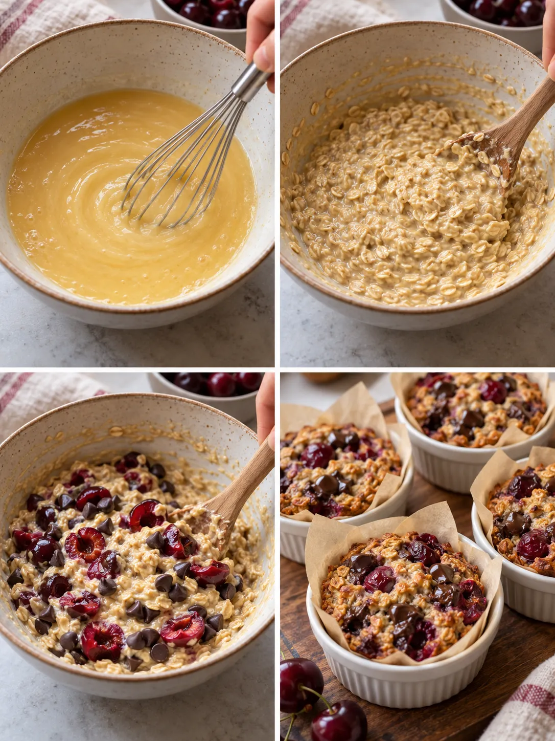 Baked Cherry Chocolate Oat Cups