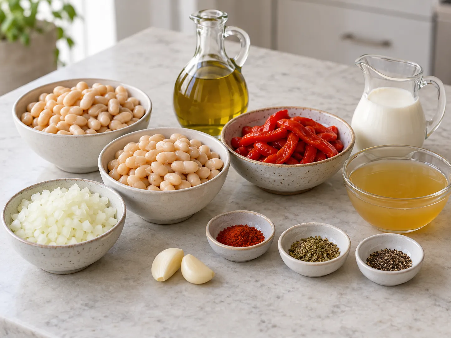 Creamy White Bean and Roasted Pepper Skillet