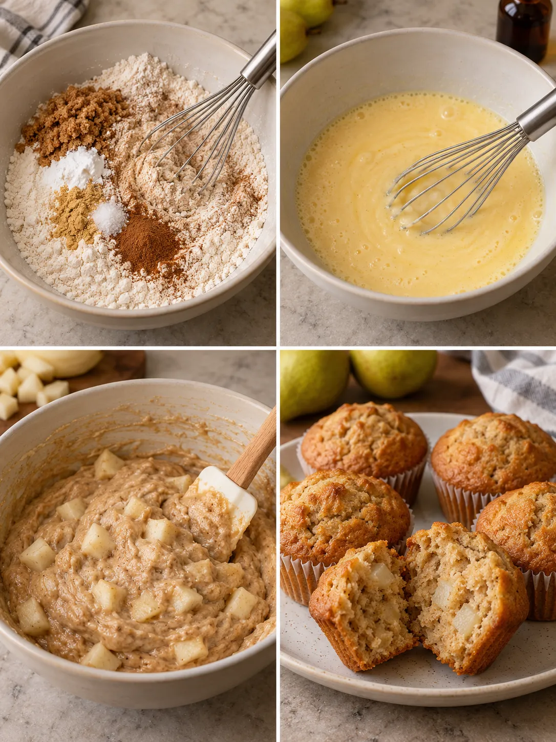 Spiced Pear and Ginger Muffins