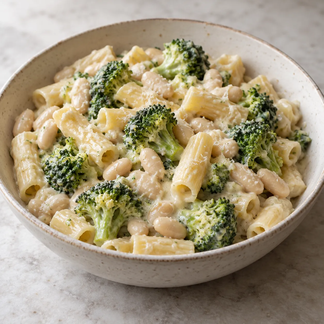 Creamy Broccoli and White Bean Pasta