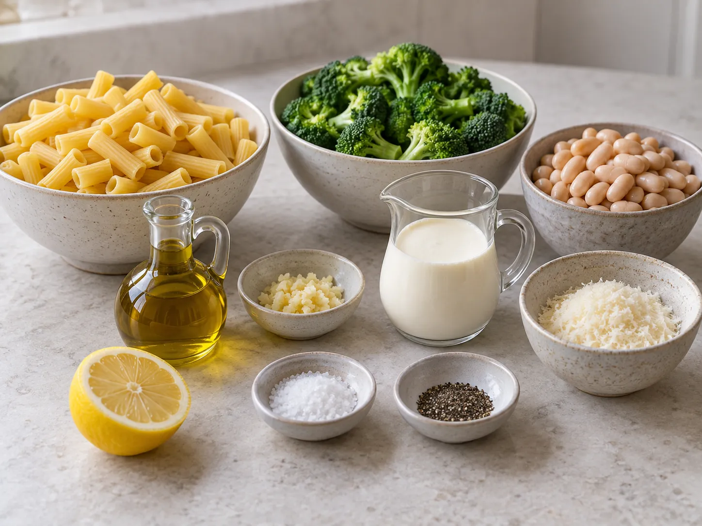 Creamy Broccoli and White Bean Pasta
