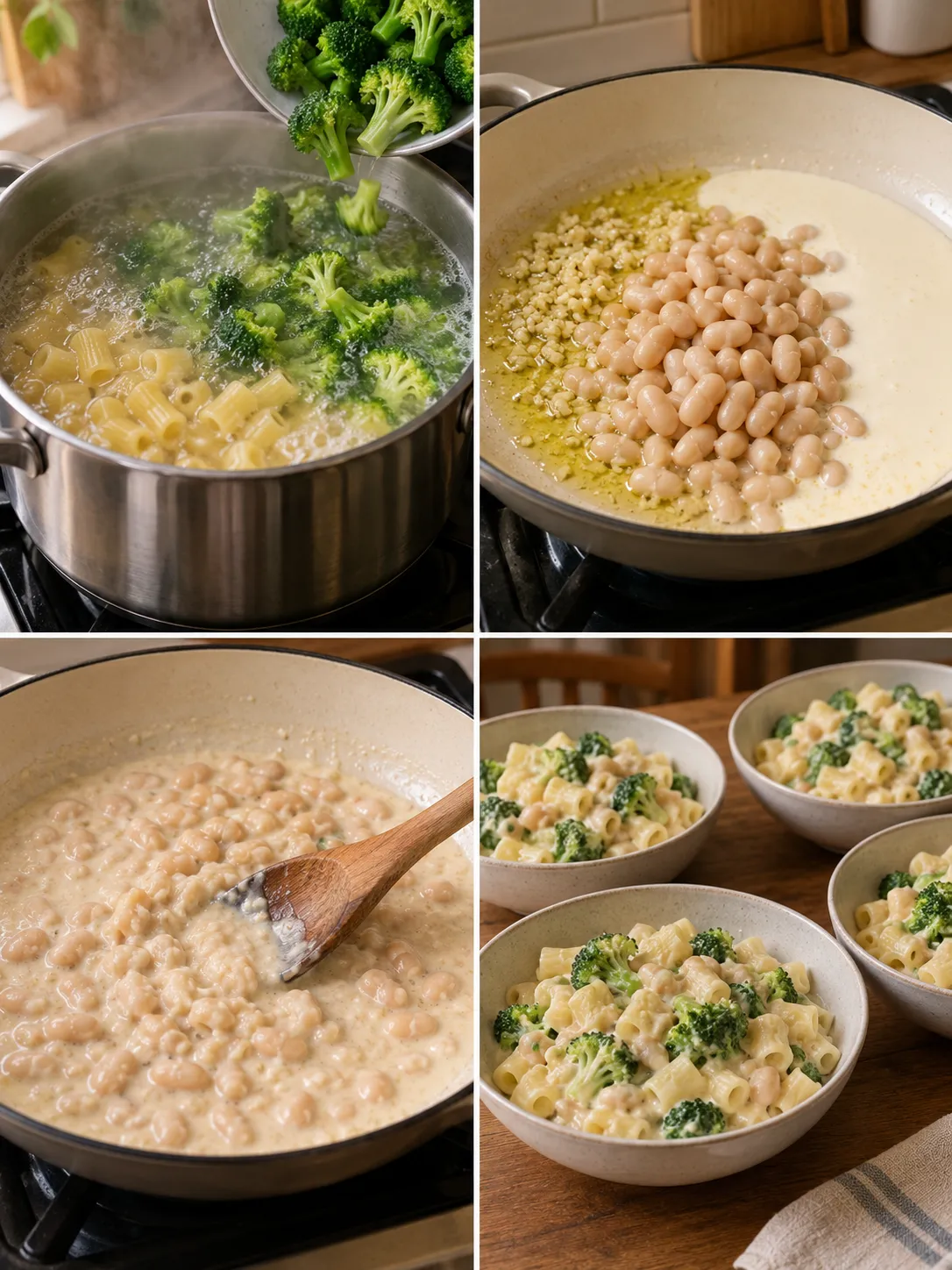 Creamy Broccoli and White Bean Pasta