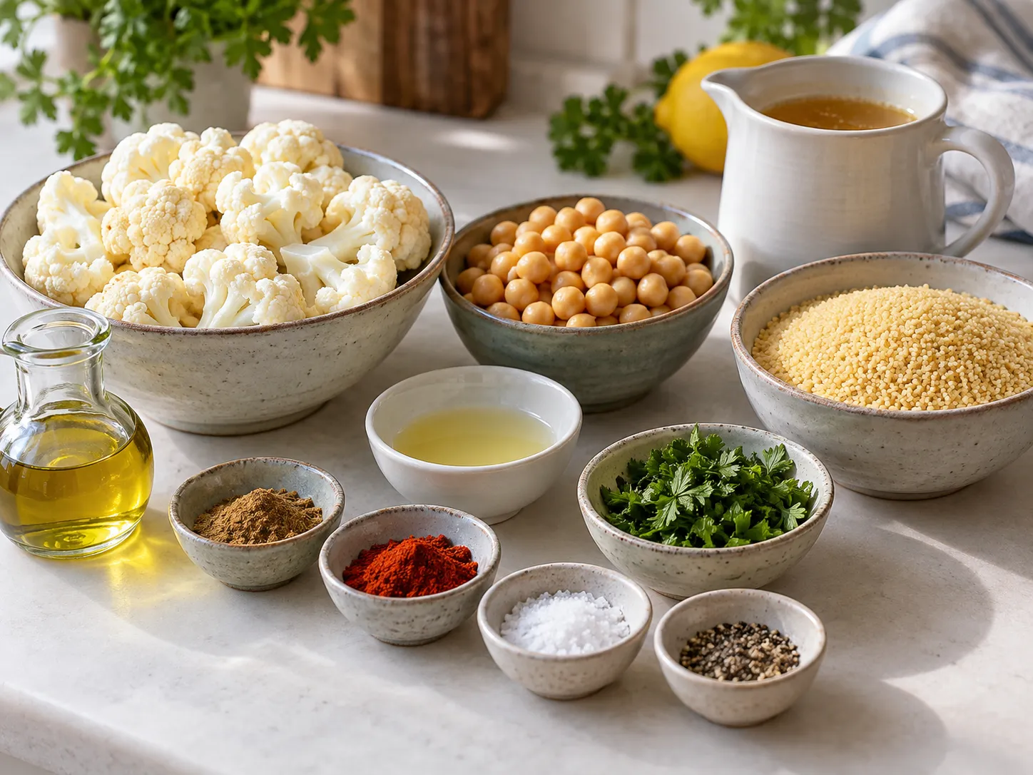 Roasted Cauliflower and Chickpea Couscous