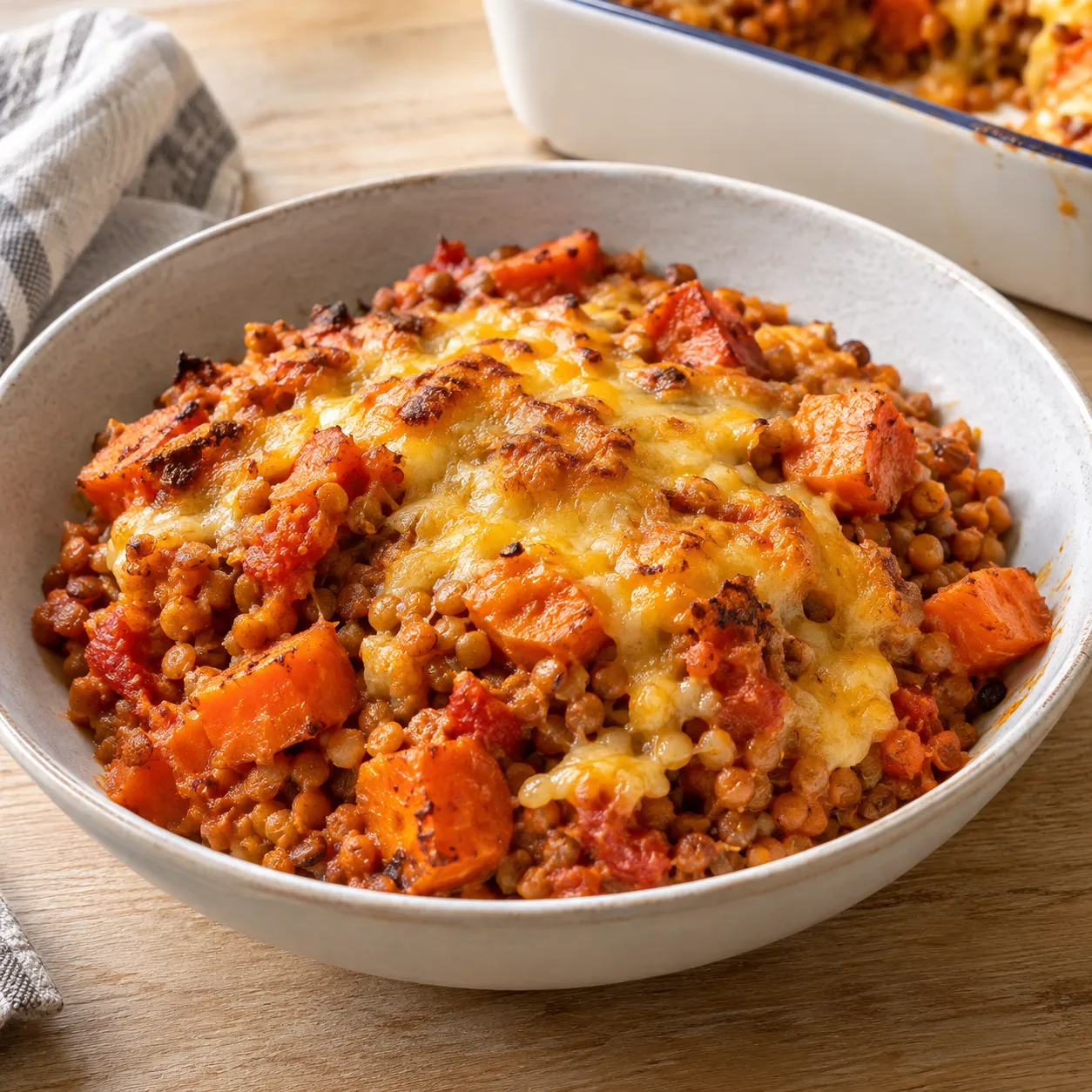 Roasted Carrot and Red Lentil Bake