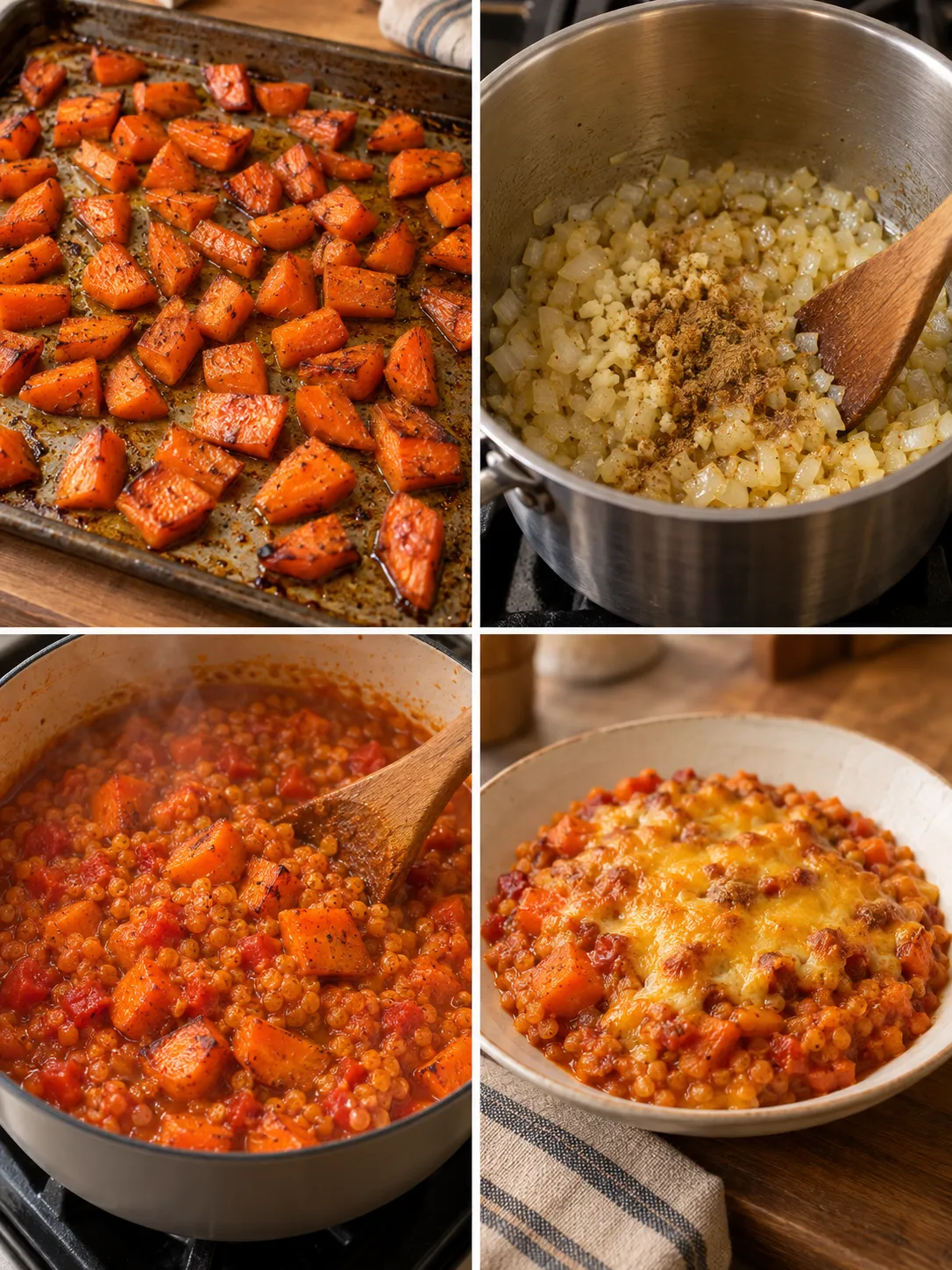 Roasted Carrot and Red Lentil Bake