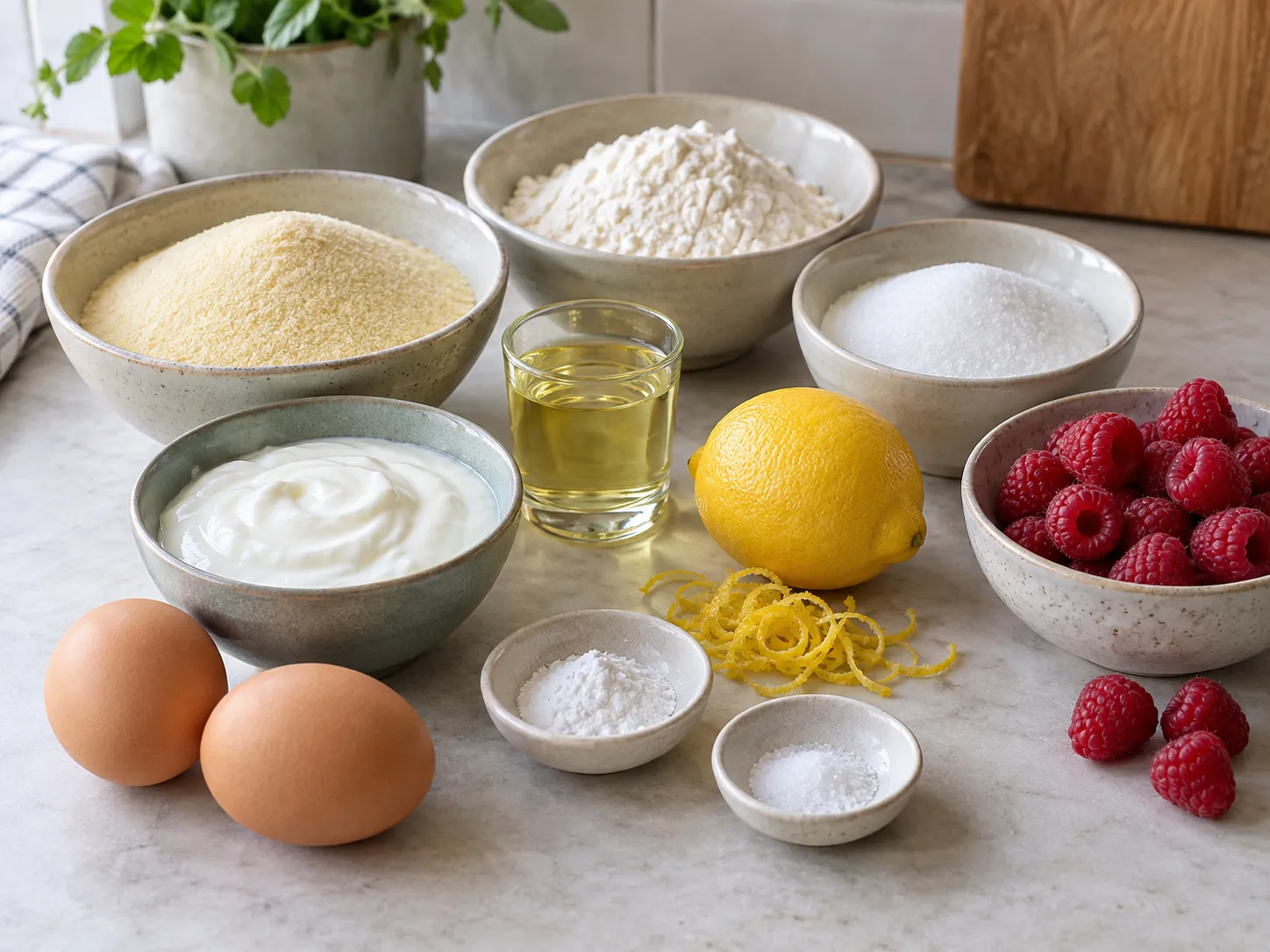 Raspberry Lemon Semolina Cake