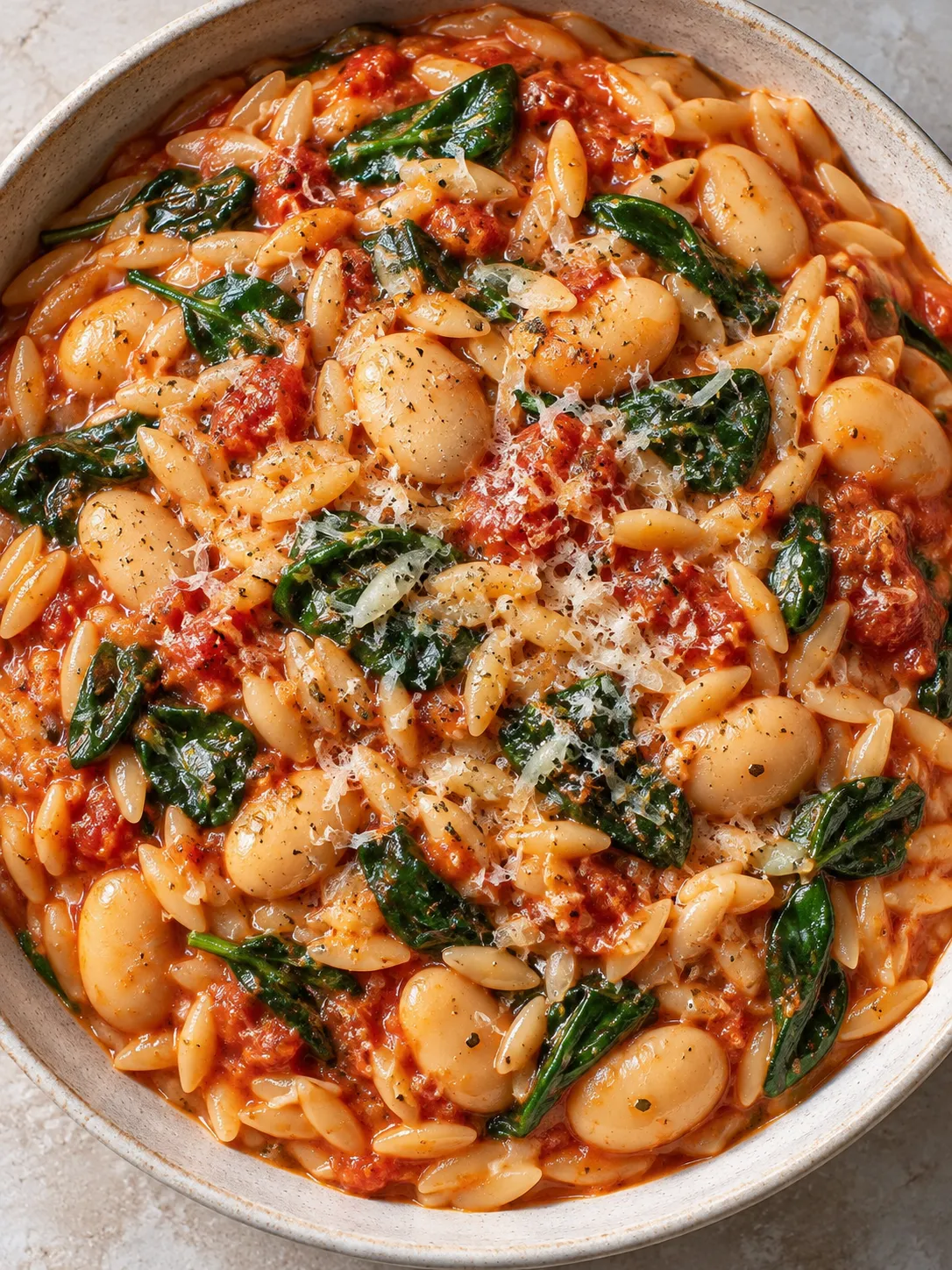 Creamy Tomato Butter Bean Orzo