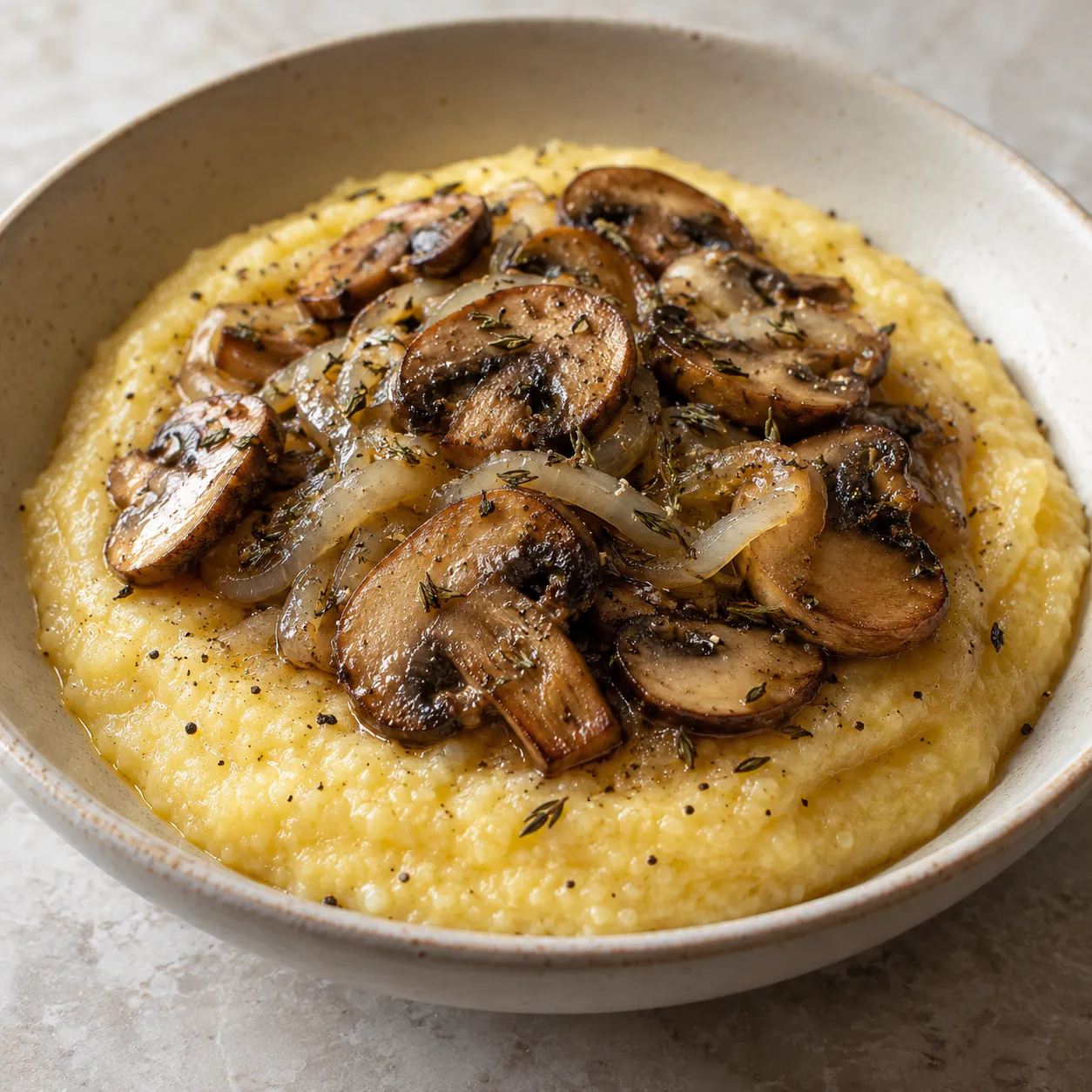 Creamy Mushroom Polenta Bowls