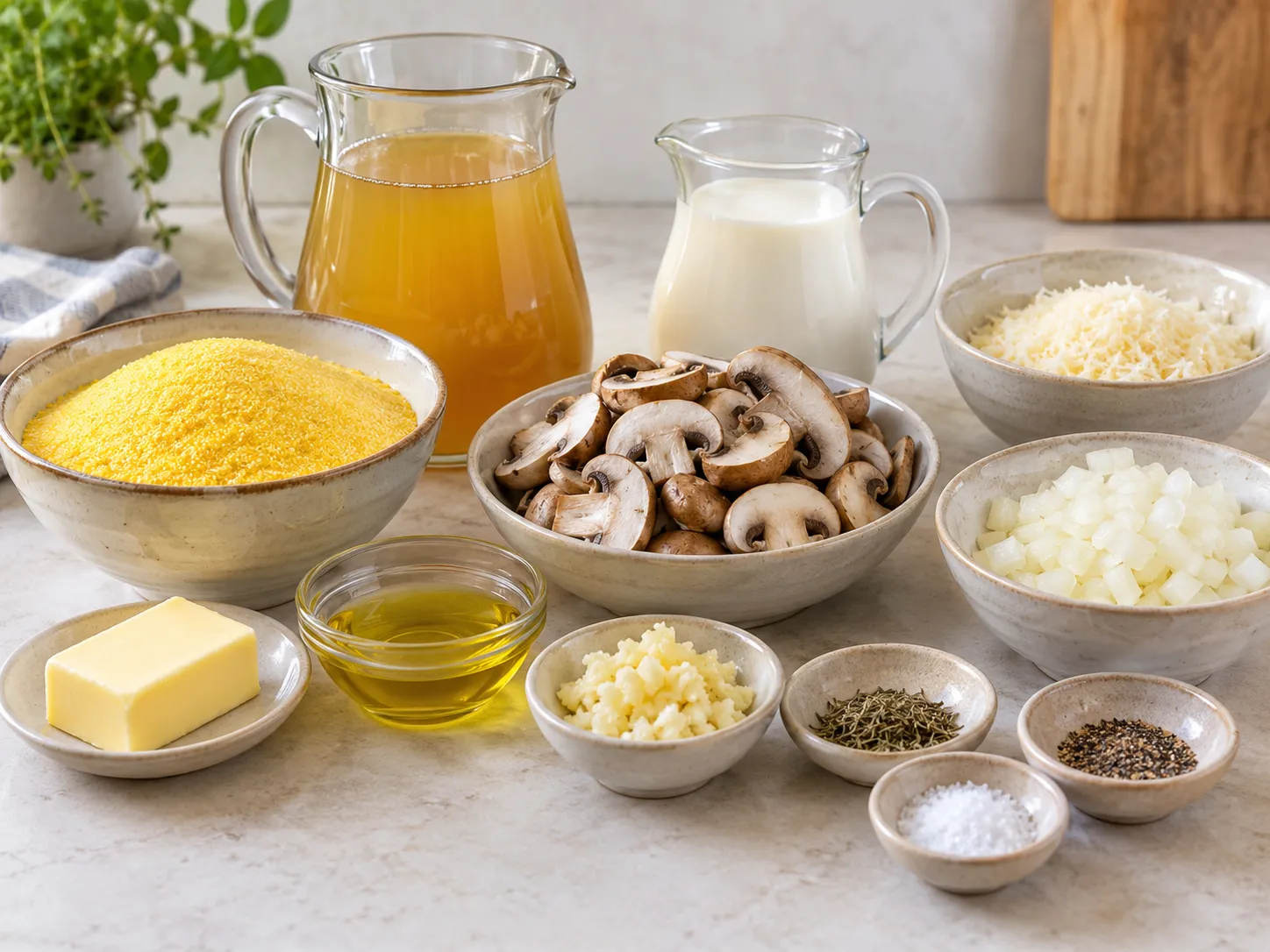 Creamy Mushroom Polenta Bowls