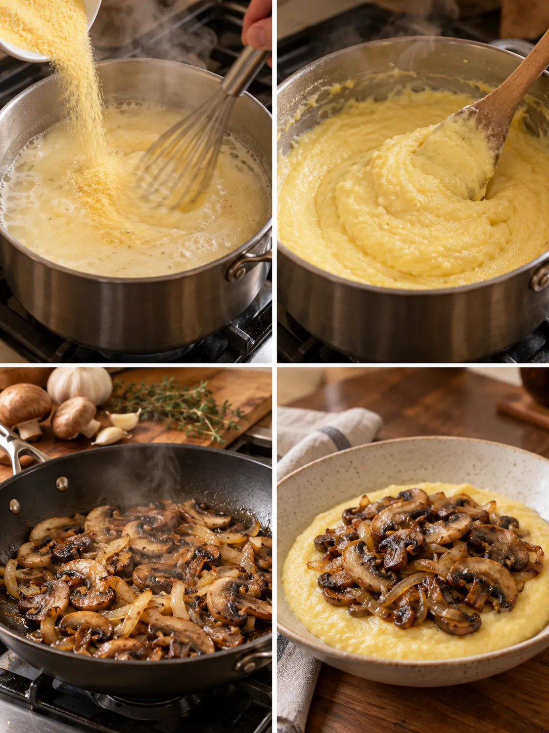 Creamy Mushroom Polenta Bowls