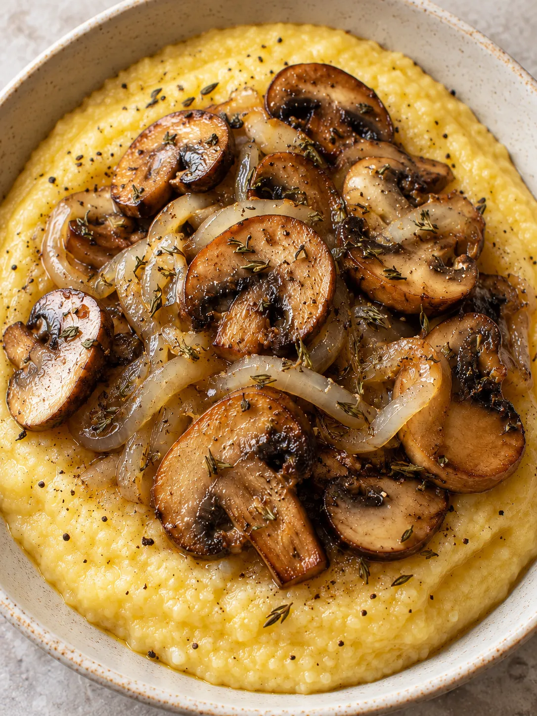 Creamy Mushroom Polenta Bowls