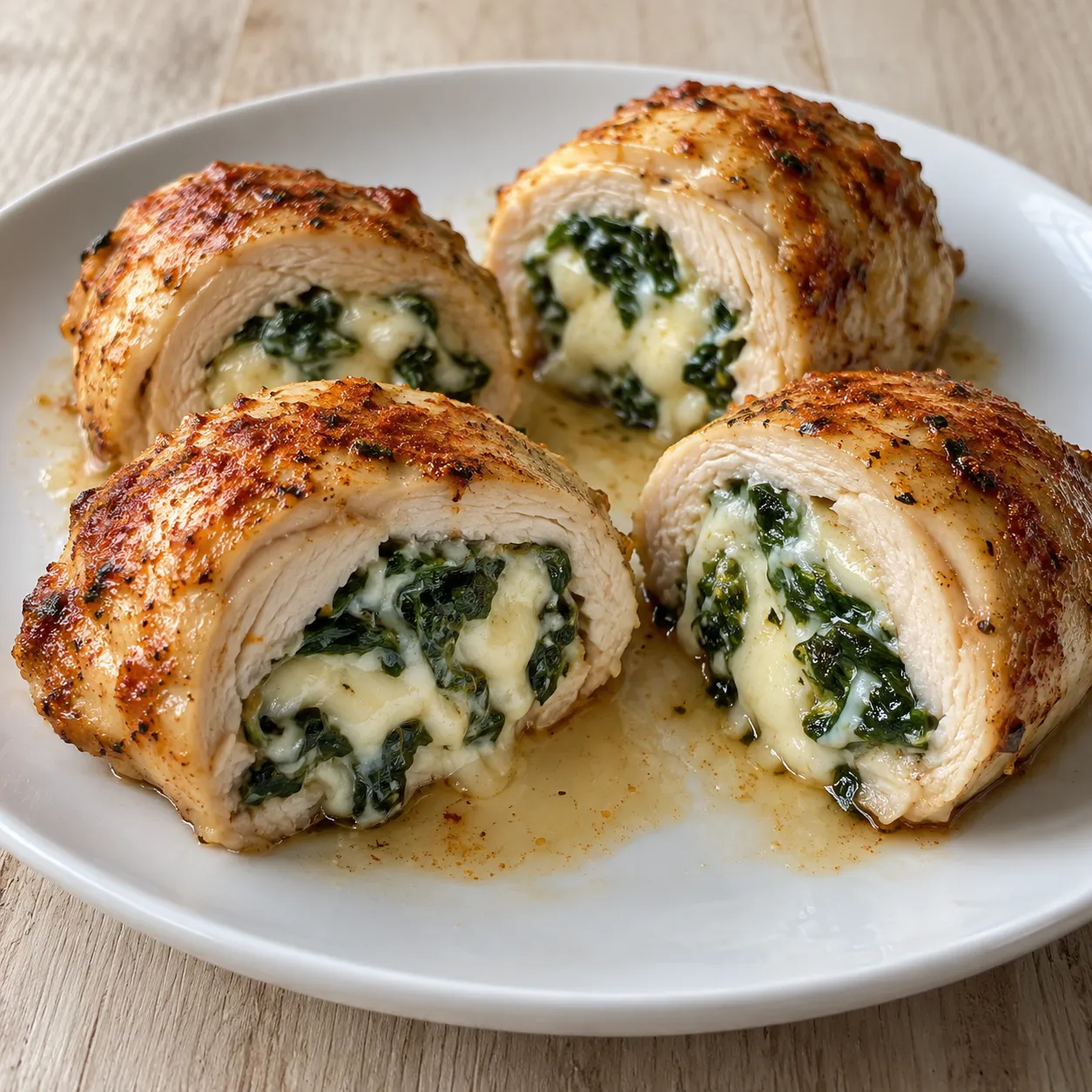 Cheesy Spinach Chicken Roll-Ups