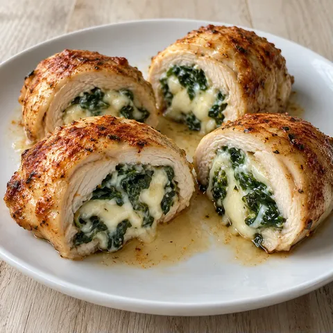Cheesy Spinach Chicken Roll-Ups