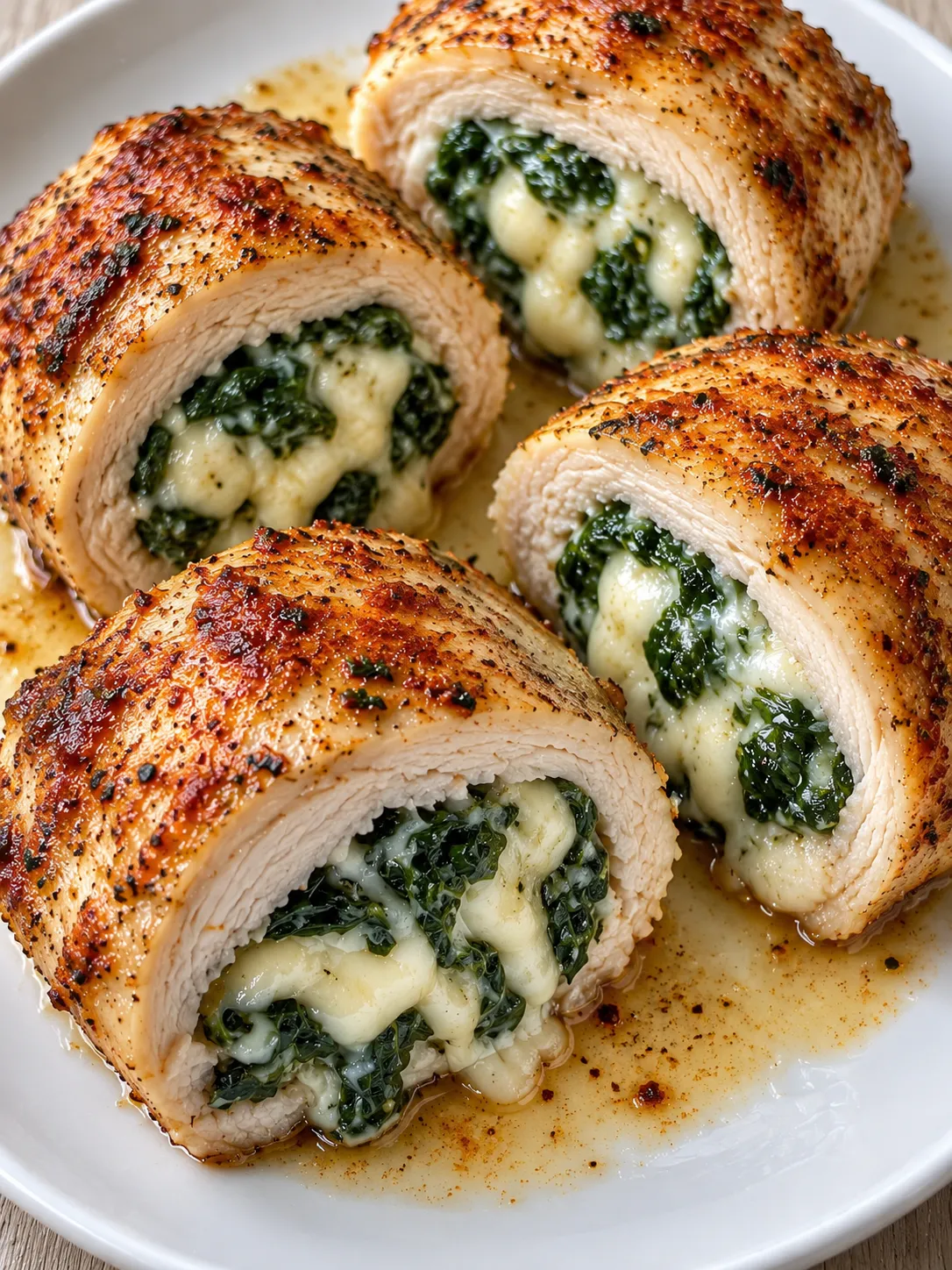 Cheesy Spinach Chicken Roll-Ups