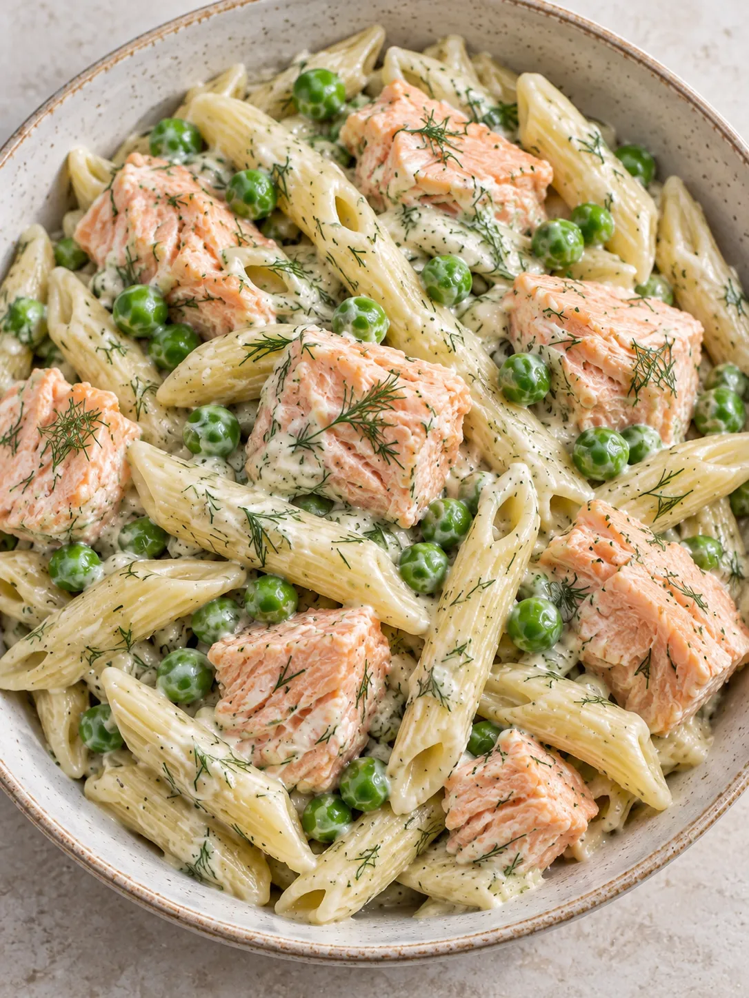 Creamy Dill Salmon and Pea Pasta