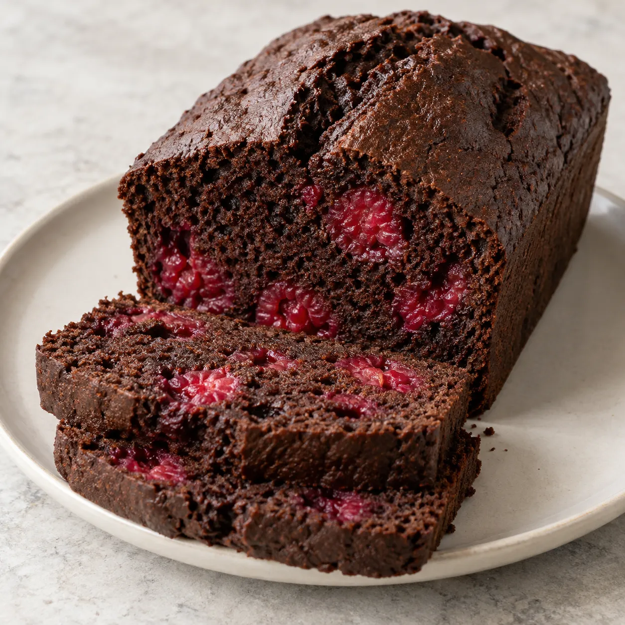 Chocolate Raspberry Loaf Cake