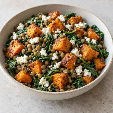 Roasted Sweet Potato Lentil Salad