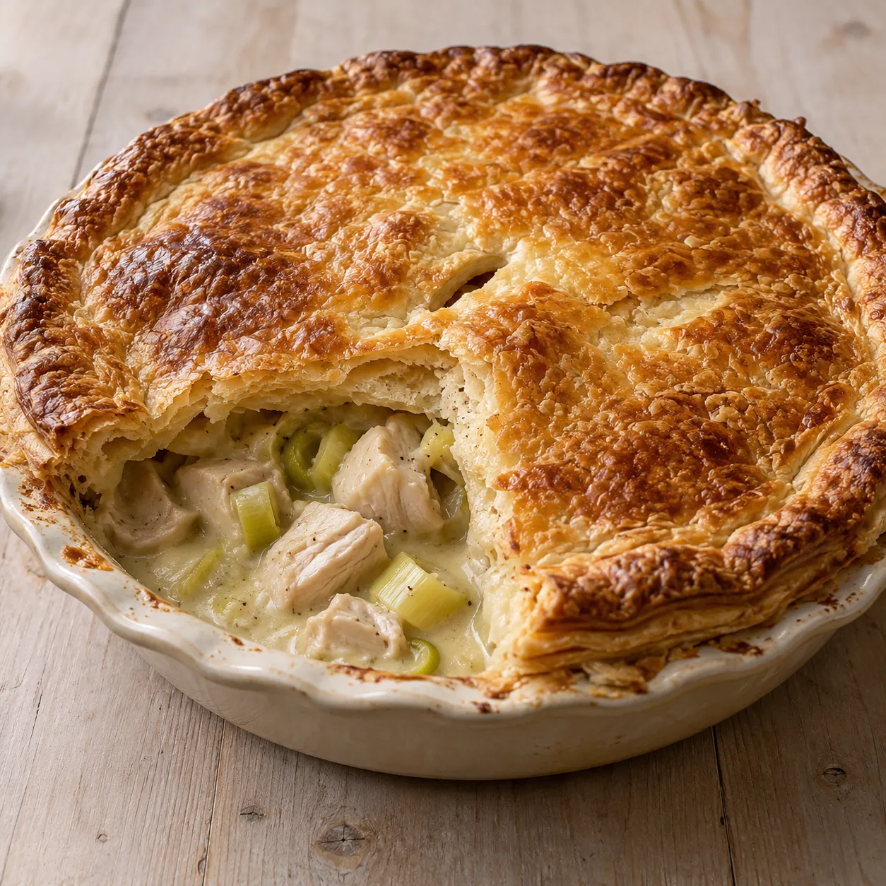 Creamy Chicken and Leek Pie