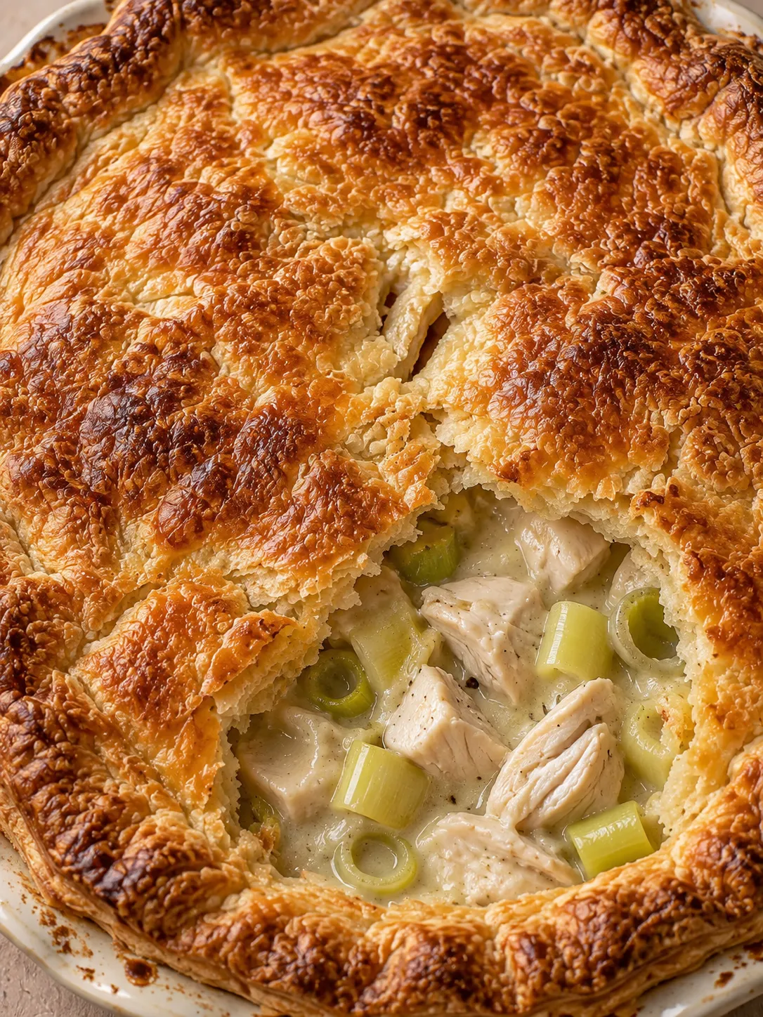 Creamy Chicken and Leek Pie